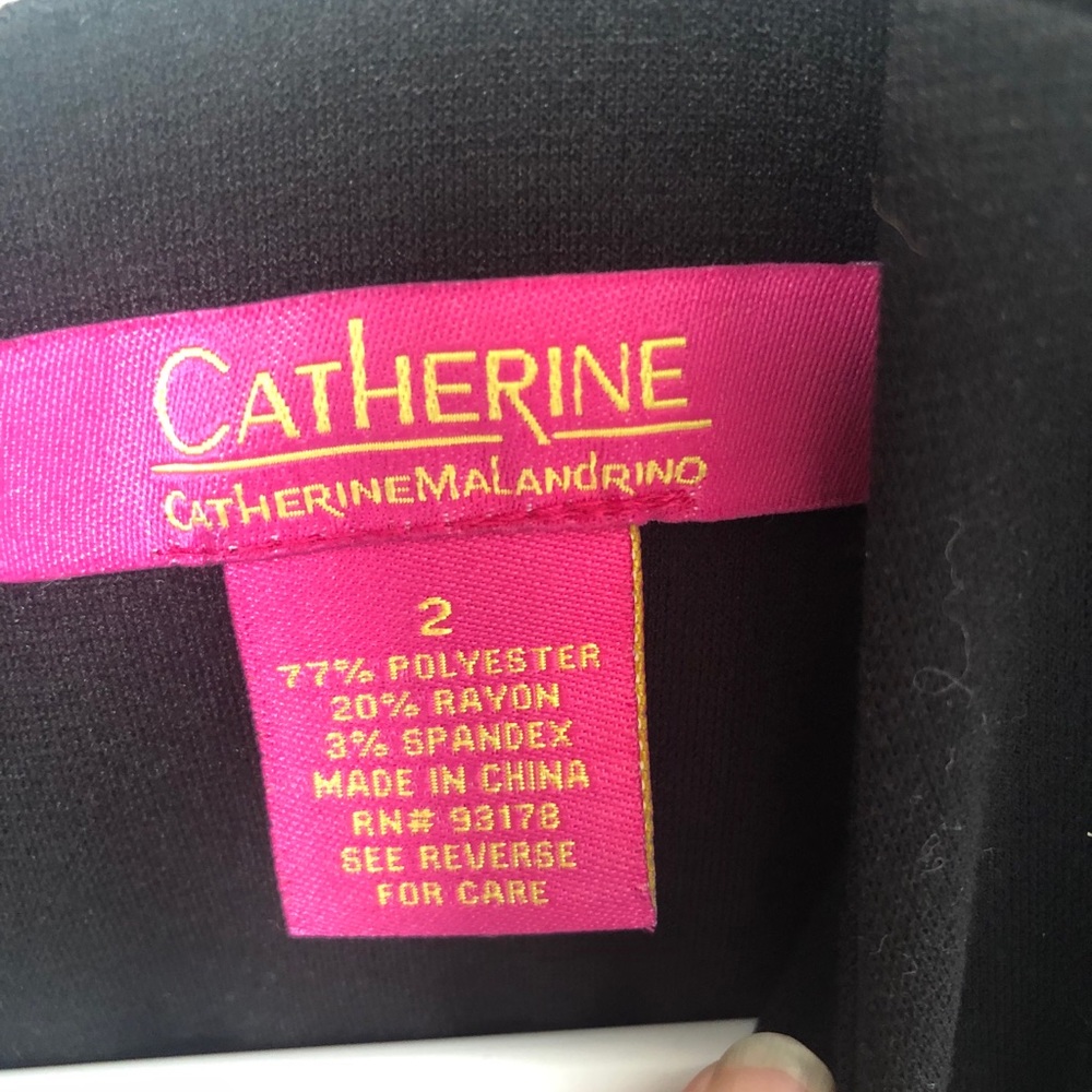 NWOT Catherine Malandrino Black Short Sleeve Midi Sheath Dress in size 2 - Picture 6 of 9